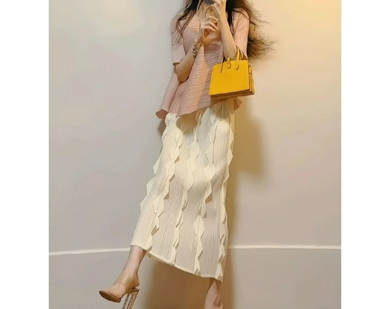 

2026 pleated irregular top casual fashion versatile women's summer