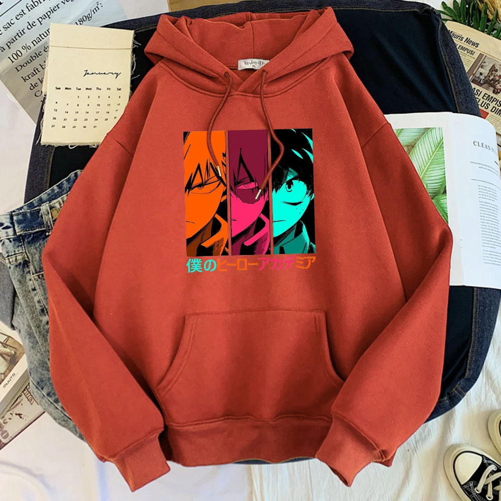 My Hero Academia Izuku Bakugou Todoroki Print Men'S Hoodie Warm Brand Tops Comfortable Casual Hoody Oversize Soft Male Hoodies