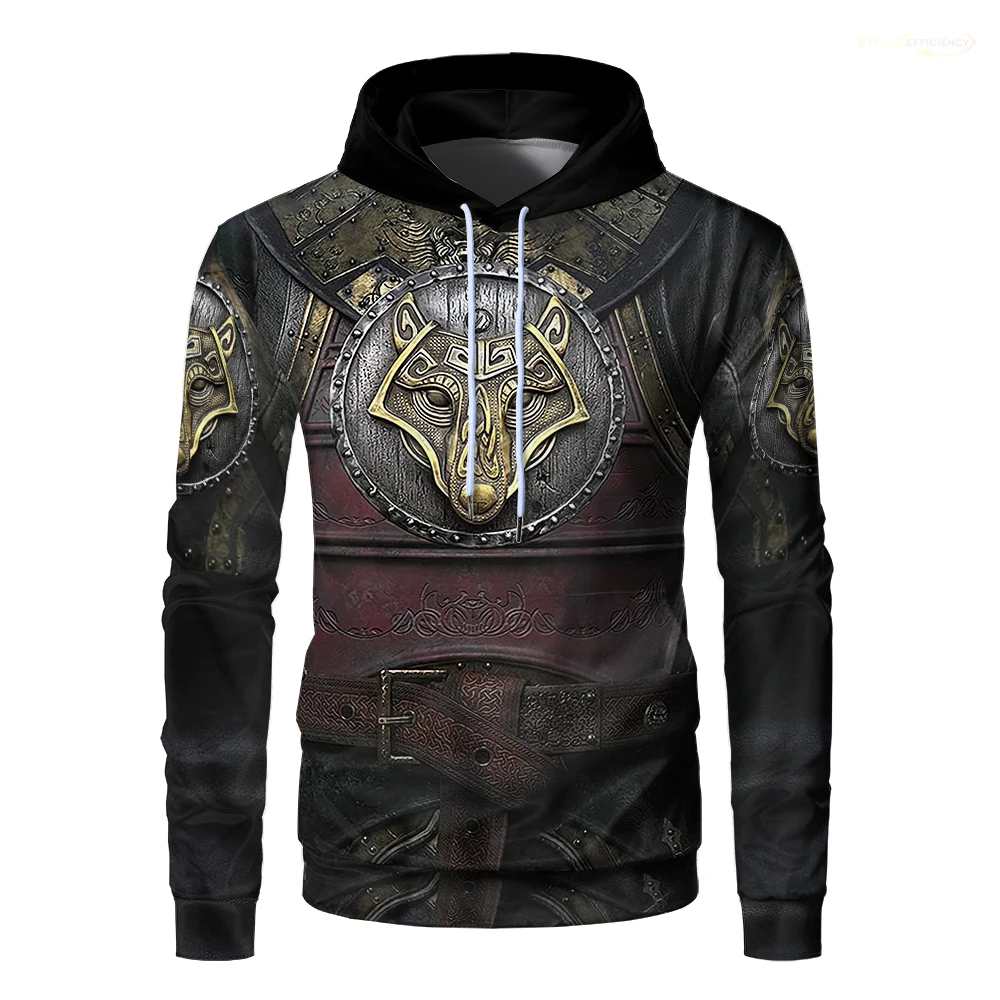 2024 Templar Knight Armor Warrior Hoodie 3D Printing Fashion Trend Role Playing Sweatshirt Casual Large Size Unisex Pullover