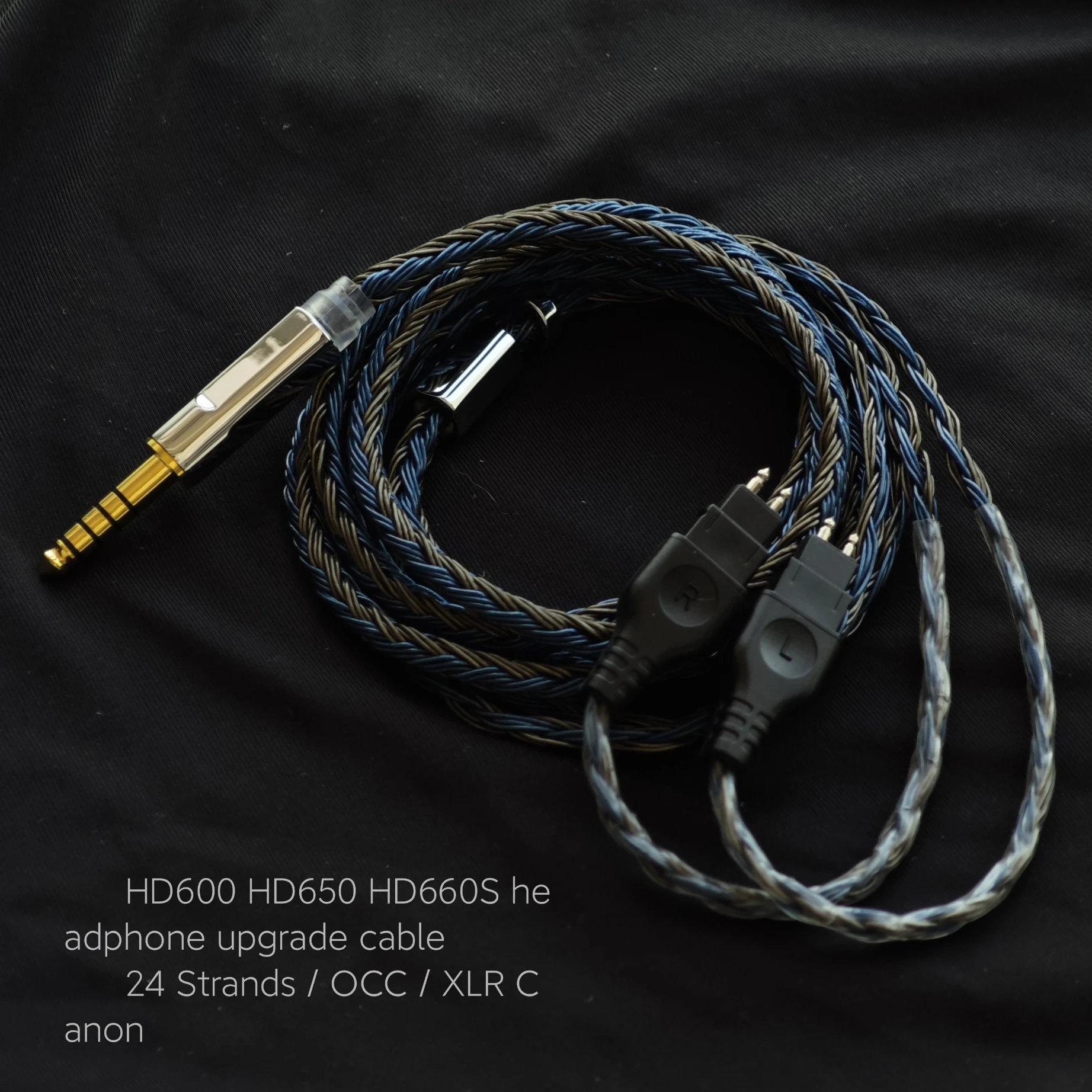 Cabo de atualização hd660s2 hd600 hd650 xlr 4.4mm cabo de equilíbrio 2.5mm 3.5mm com microfone occ fones de ouvido banhados a prata 24 fios