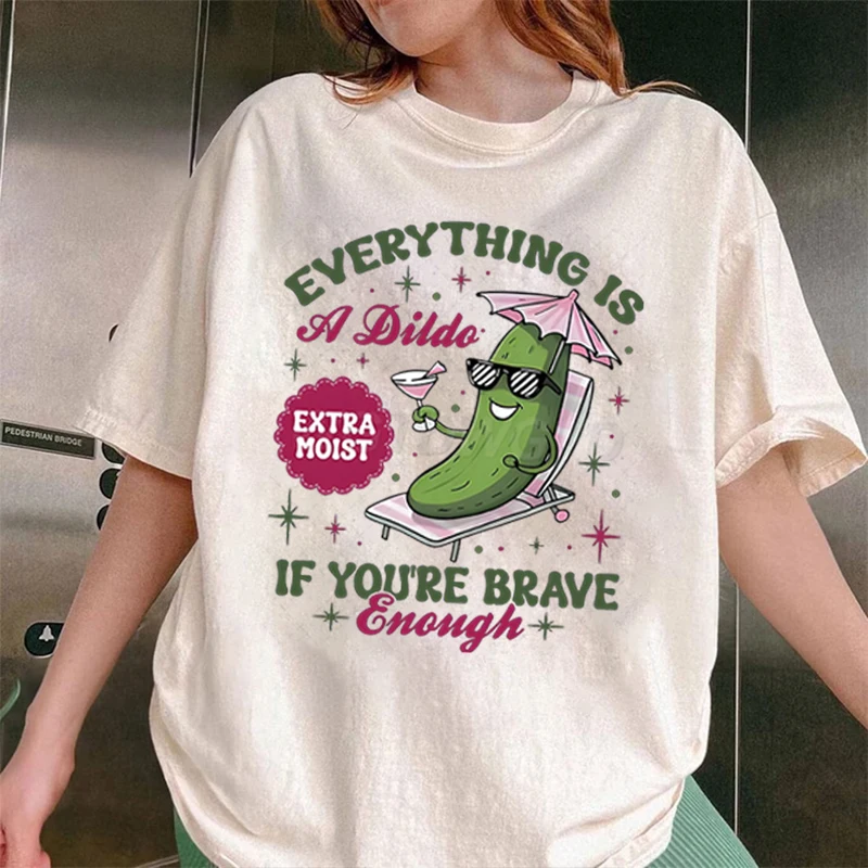 

Необычные рубашки для женщин, футболки с рисунком огурца, женская футболка с юмором для взрослых, забавная футболка в подарок, повседневная хлопковая футболка для девочек, одежда