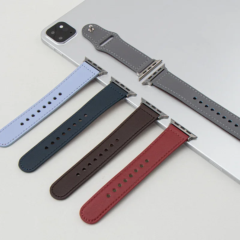 حزام من الجلد لساعة أبل الترا 2 49 مللي متر 44 مللي متر 40 مللي متر 41 مللي متر/45 مللي متر 46 مللي متر/42 مللي متر سوار المعصم حزام لسلسلة iWatch 10 9 8 7 4 5 6 se