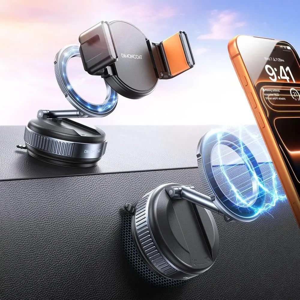 

Upgraded Suction Pro Nano Gel Vacuum Magnetic Phone Holder Car Mount 360° Adjustable Suction Cup Phone Mount Car Accessories