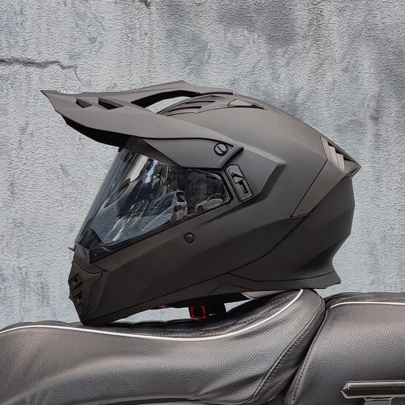 ORZ-CASCO de motocicleta todoterreno ATV, protector de cara completa, antideslumbrante, certificado con lente marrón