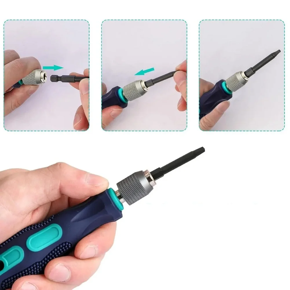 

6,35 мм для ручки отвертки с самоблокирующимся механизмом и удобной нескользящей резиновой ручкой для держателя бит и переоборудования инструментов