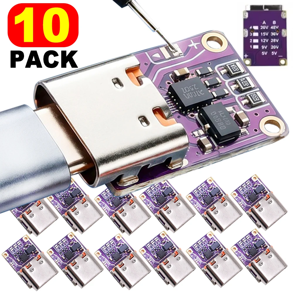 PD3.0 Type-C Power Decoy Fast Charge Module DC 5V/9V/12V/15V/20V High Voltage Trigger PD To DC Type-C 5/20/28/36/48V Interface
