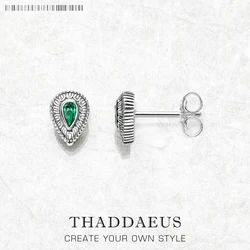 Green Water Drip Tear Down Ear Stud Earrings Europe Style Fashion Jewelry For Women Gift In 925 Sterling Silver