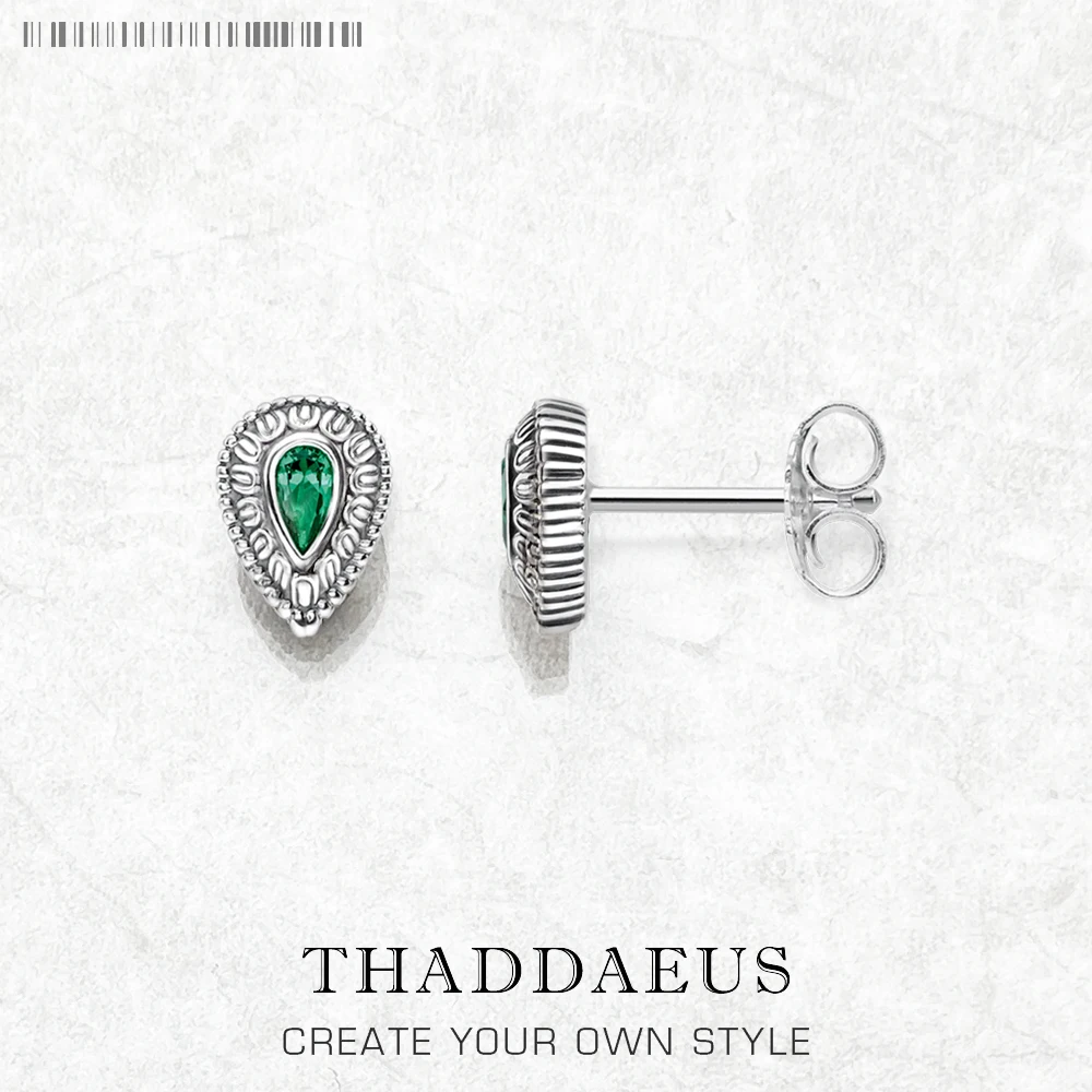 Zielona woda Drip Tear Down Ear Stud kolczyki styl europejski biżuteria dla kobiet prezent w 925 Sterling Silver