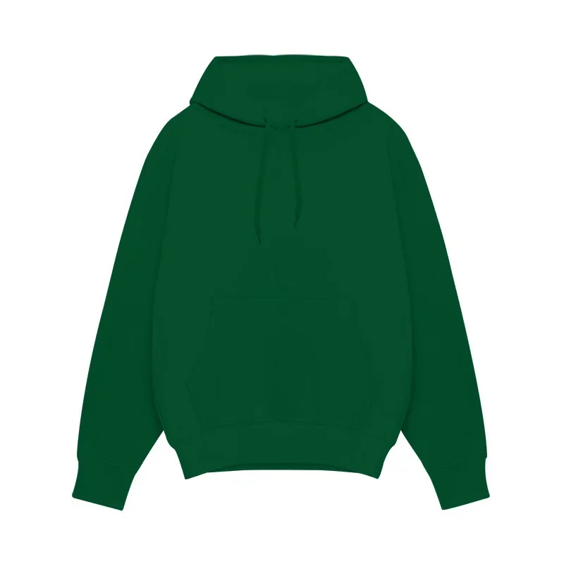 American - Style Men's Thickened, Solid - Color Sweatshirts with A Round Neck and A Hood for Couples in Autumn and Winter.