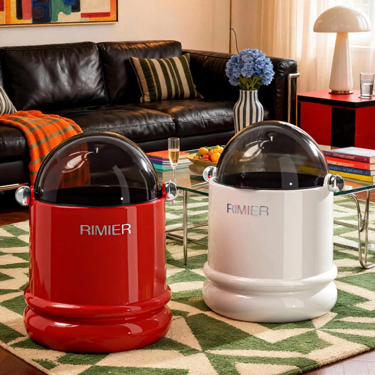 Trash Can Household Living Room Kitchen Clamshell Type Inside and Outside Double Bucket Bedroom High Value