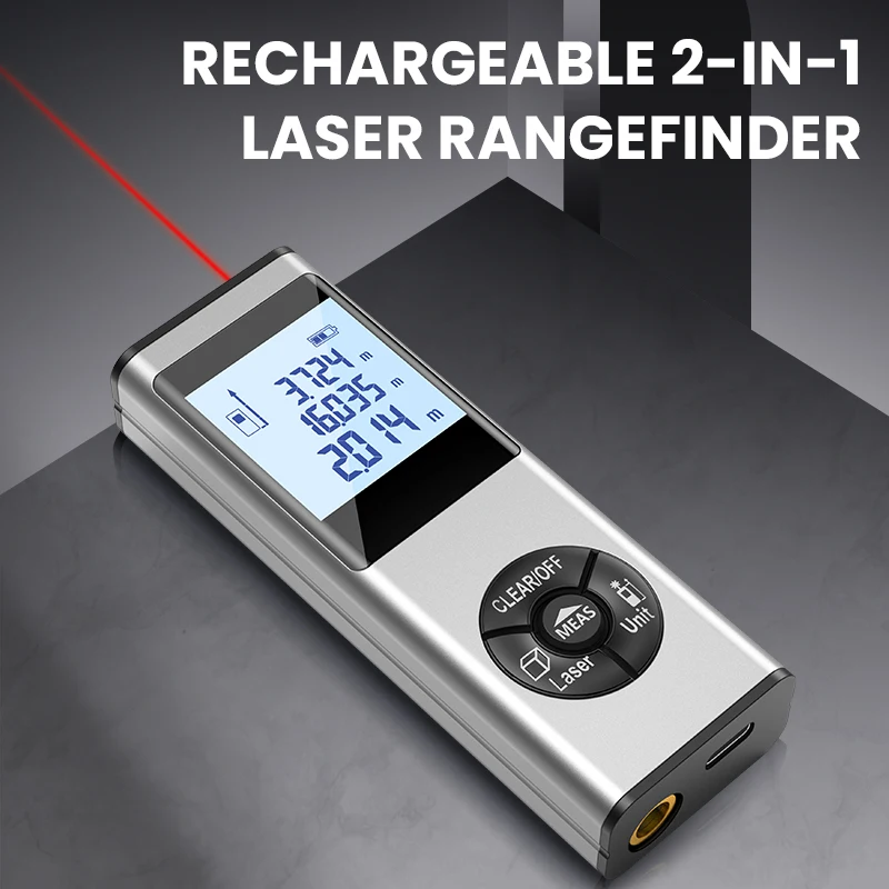 Mini Laser Entfernungs messer digitales Maßband Laser Lineal Aluminium legierung Rumpf USB Ladung digitaler Laser Entfernungs me