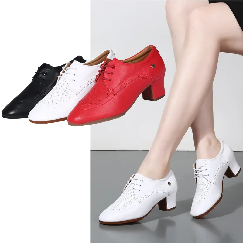 XIHAHA, zapatos de baile de cuero para niñas, zapatos de Ballet de Salsa latina para mujeres, suela suave, zapatos profesionales de Jazz Tango para mujer, zapatillas de baile para mujer