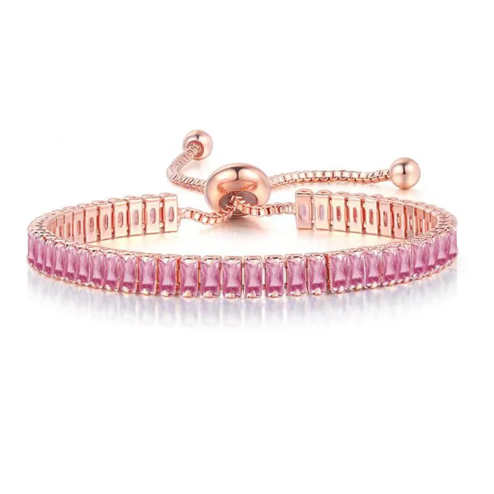 CZ Tennis Armbanden voor Vrouwen Unieke Zwarte Kristallen Bangle Rose Goud Kleur Verstelbare Hand Chain Vrienden Sieraden Groothandel DZH051
