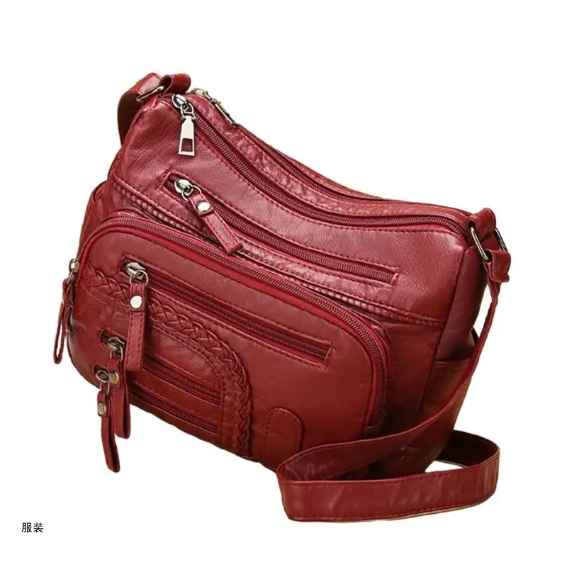 D0UD Leather Bag for Women Girl Versatile Large Capacity Shoulder Bag Solid Color Bag