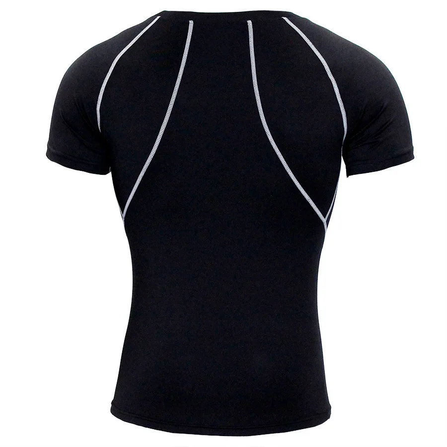 T-shirt élastique évac80-l'humidité à séchage rapide pour homme, manches courtes, col rond, combinaison de batterie, fitness, course à pied, sport, nouveau, 2022