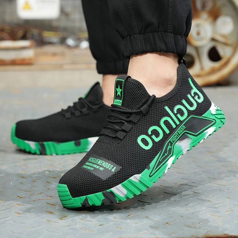 أحذية أمان عصرية بمقدمة فولاذية للرجال والنساء، أحذية رياضية خفيفة الوزن للعمل مقاومة للثقب، أحذية عمل آمنة للجنسين