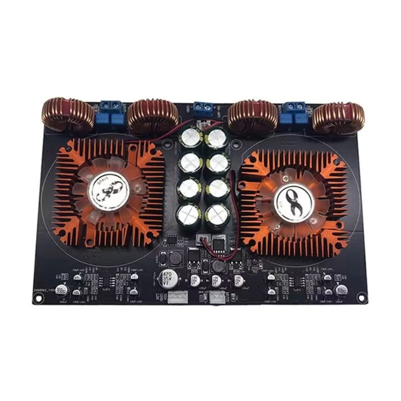 Digital Class-D Amplifier Board 600W+600W TPA3255 2.0 Channel Fan Cooled for Audiophiles Home Theater High End Sound