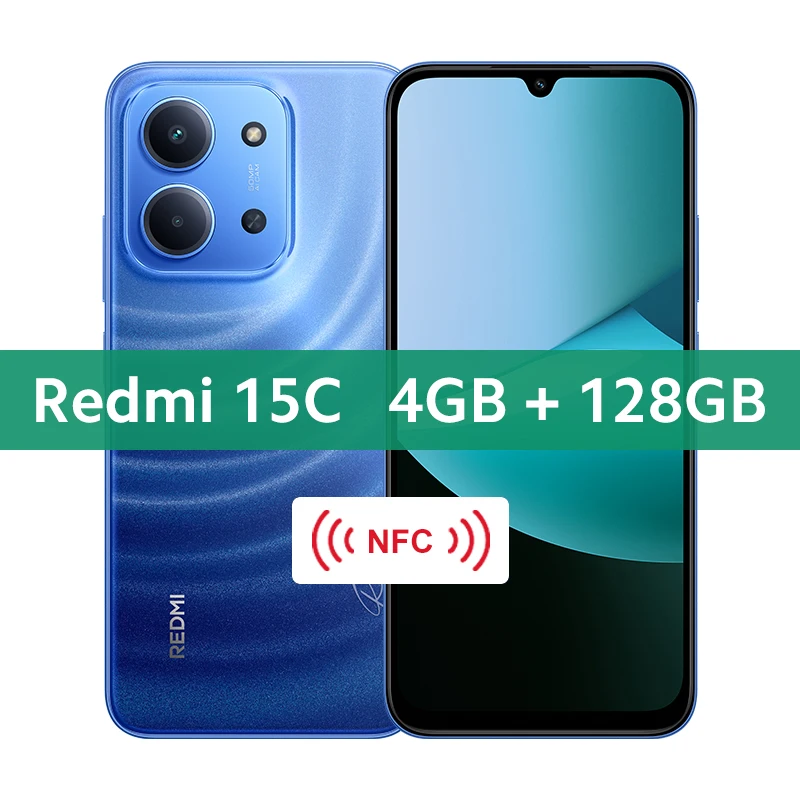 Global Version Xiaomi Redmi 15C Smartphone MediaTek Helio G81-Ultra 120Hz 6.9" Dot Drop display 50MP main camera 33W charging