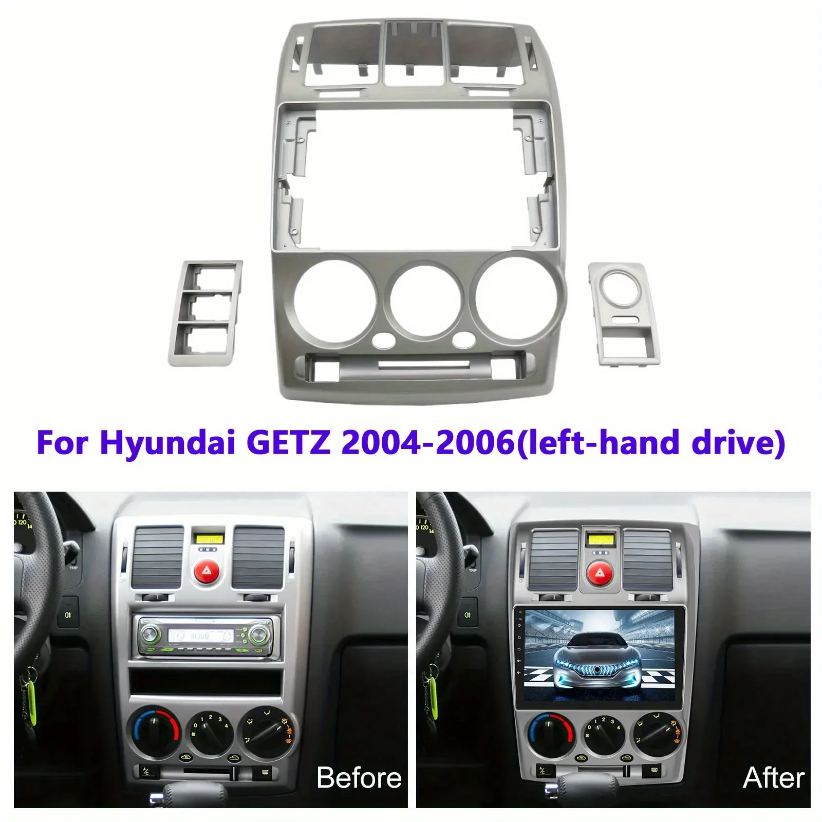 

2-диночный автомобильный радиоприемник для HYUNDAI GETZ 2004-2006, комплекты рамки автомобильного радио с левым рулем переменного тока, аудиомонтажная панель