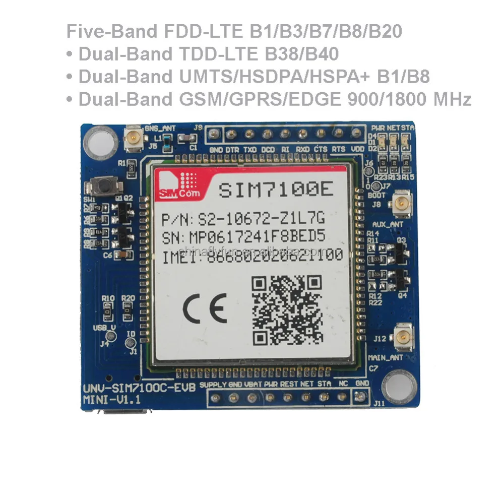 Papan pengembangan SIM7100E 4G, UNTUK Arduino Raspberry Pi 5-18v Android Linux Windows