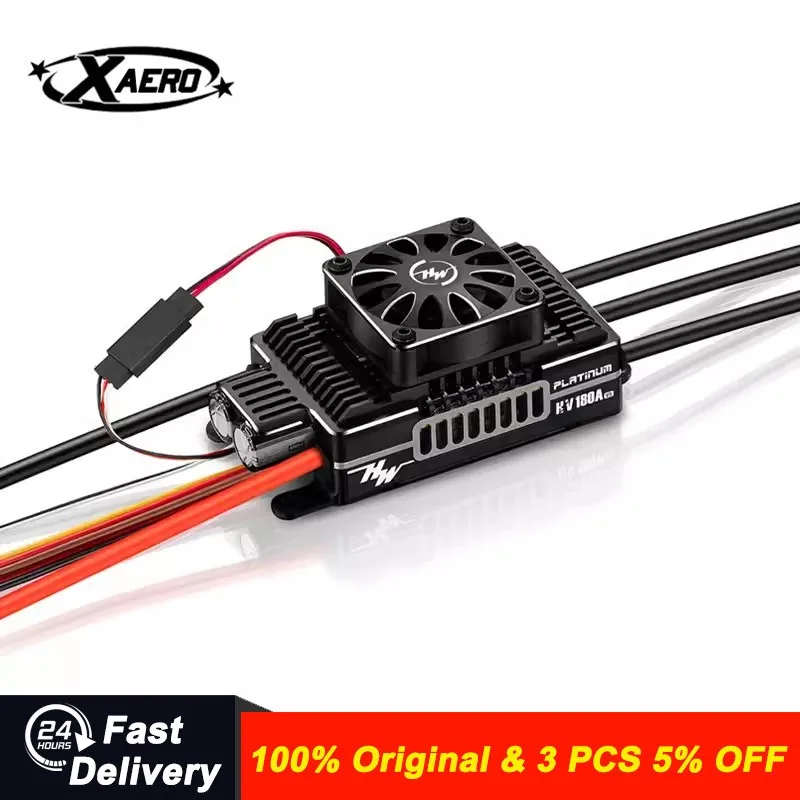

Hobbywing Platinum 180A V5 ESC, Professional Brushless Speed Controller for Aircraft & Helicopter