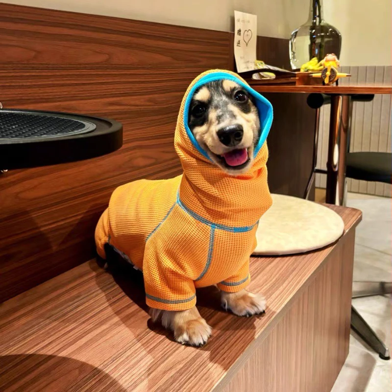 

Fashion 4-legged Sweatshirt Comfortable Collection Waffle Dachshund Clothes Pullover Four Seasons Quad Bottom Breathable Coat