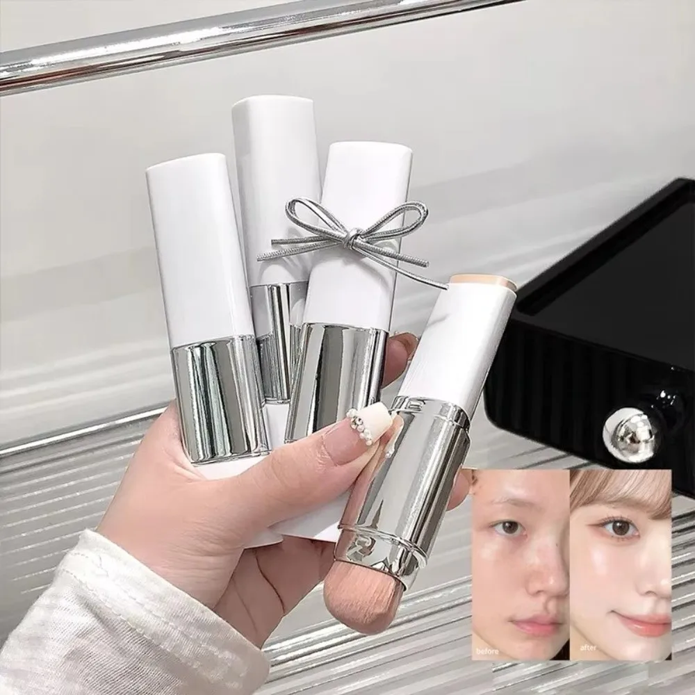 Langlebiger 2-in-1-Grundierungsstift, aufhellende, feuchtigkeitsspendende Grundierungscreme, natürliche Farbe, matte Make-up-Basis, alle Hauttypen