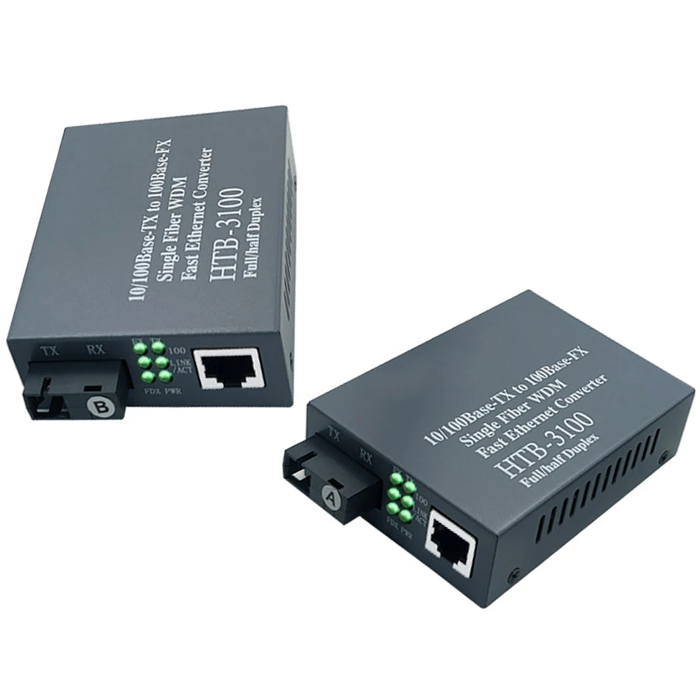 For SC Fiber Optic To Ethernet Converter 1310 1550nm 20km Single Mode Transceiver Gigabit Network Adapter For Industrial Use