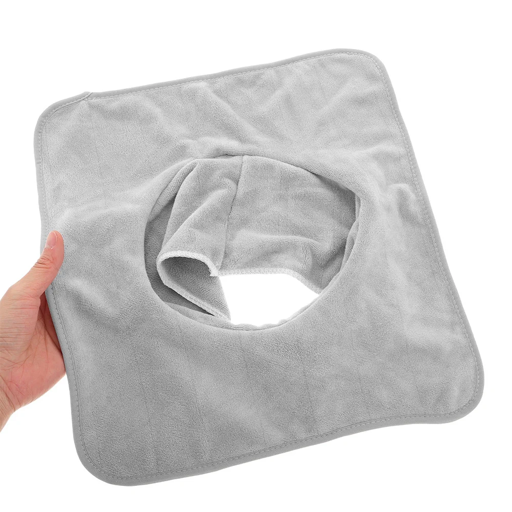 

2pcs Massage Sheet Covers With Hole Soft Facial Towels For Spa Facial Towels With Hole Salon Home Spa Use Light Gray