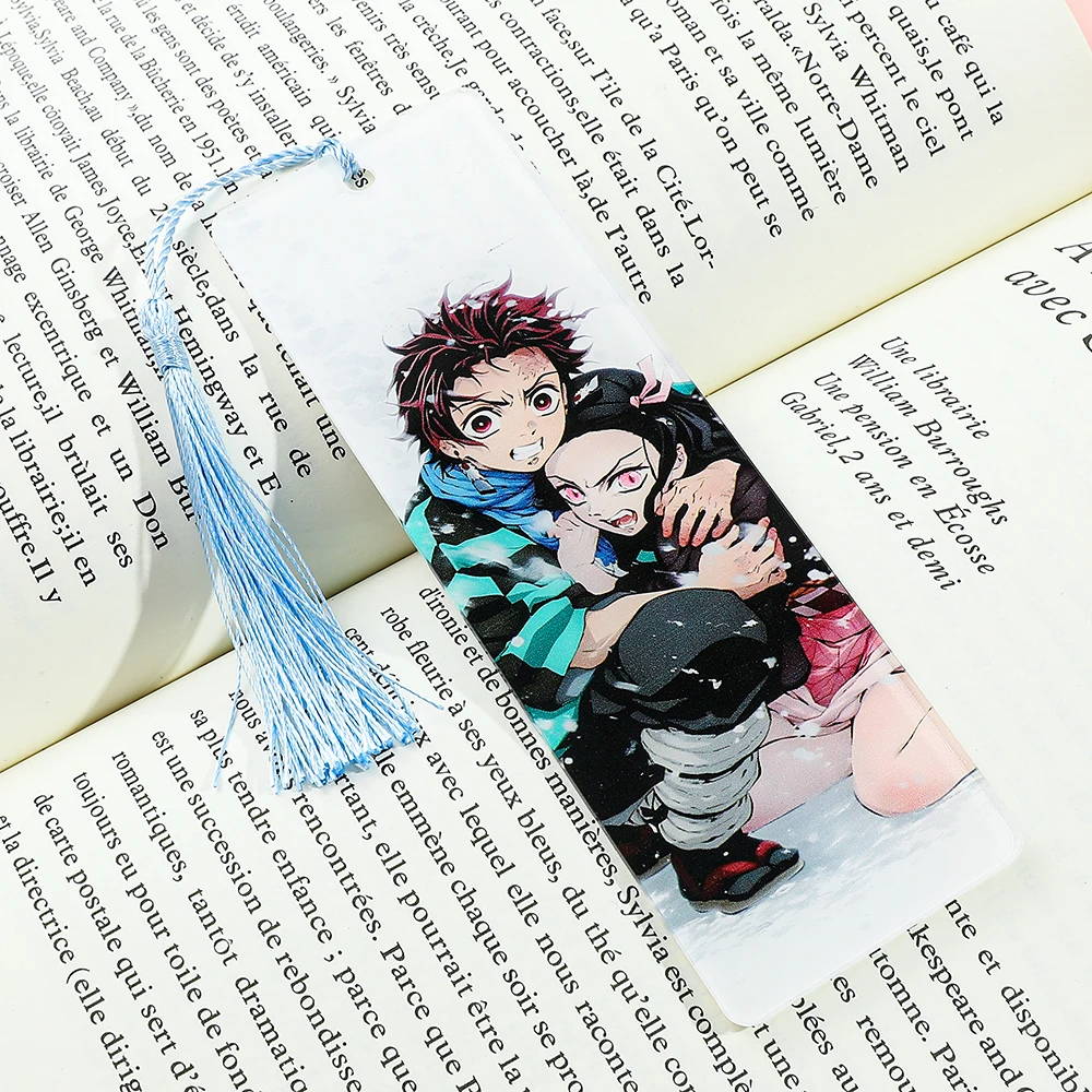 Kimetsu no Yaiba Anime Bookmark مع شرابة Tanjiro و Nezuko مثالية لمحبي الكتب ومحبي الرسوم المتحركة هدية مثالية لـ Manga Enthusia