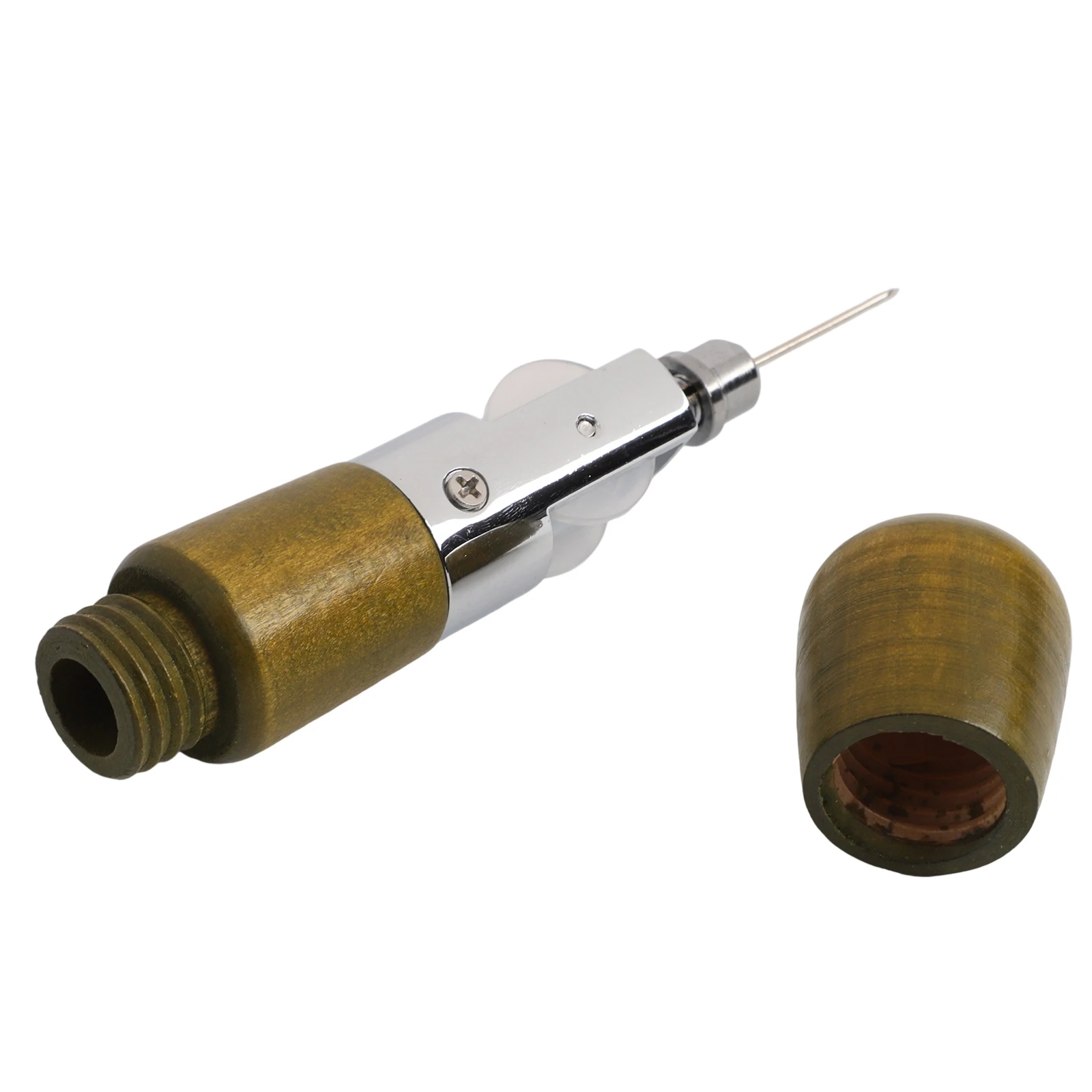 Leather Hand Sewing Machine with Ergonomic Wooden Handle and Built In Cone Needle Storage for Heavy Leather Crafting