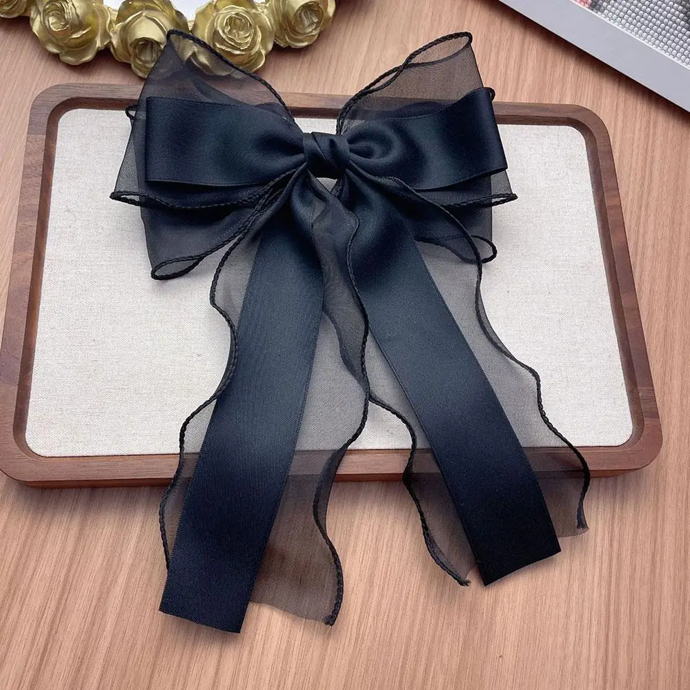 

Женские элегантные длинные ленты с бантом, заколки для волос, модные корейские весенние заколки для волос для девочек, милые шифоновые заколки для волос с бантом, украшение для головного убора