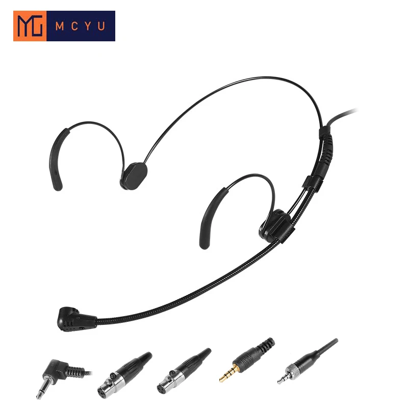 

Headset Black Wired Condenser Microphone Wireless Transmitter Microfone 3.5mm Stereo Screw Jack Mini XLR 3pin 4pin