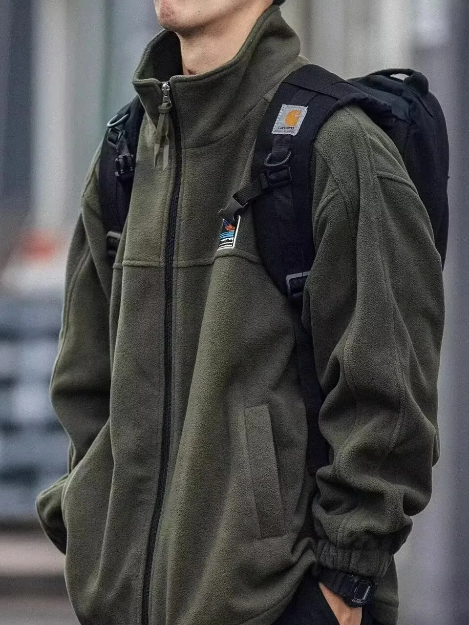 

Мужской кардиган на флисовой подкладке, ветрозащитный, водонепроницаемый, с воротником-стойкой, для весны и осени...