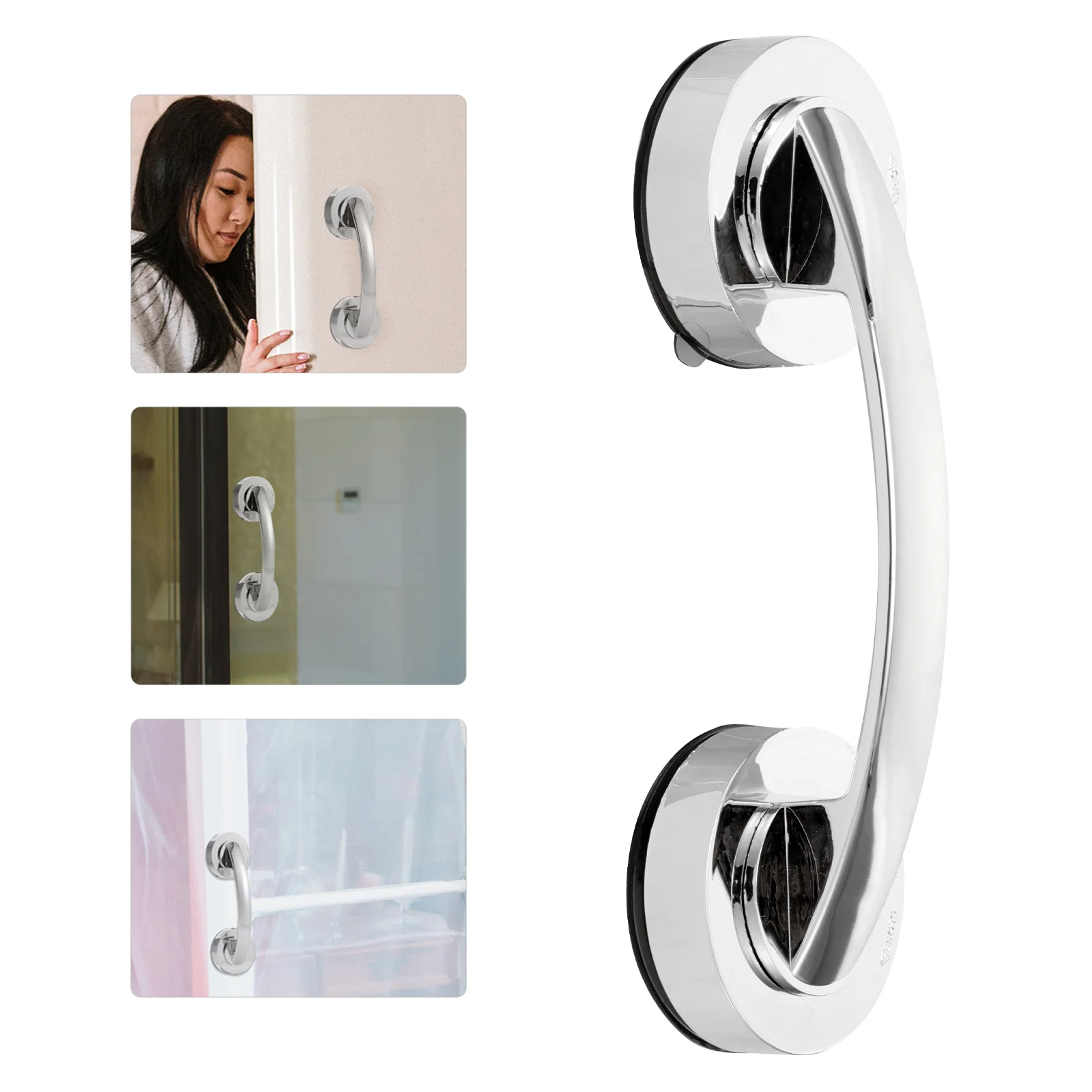 

No Punch Handle Handles Bathroom Knob Suction Cup Door Glass Pull Grab Bar Support Grip Refrigerator