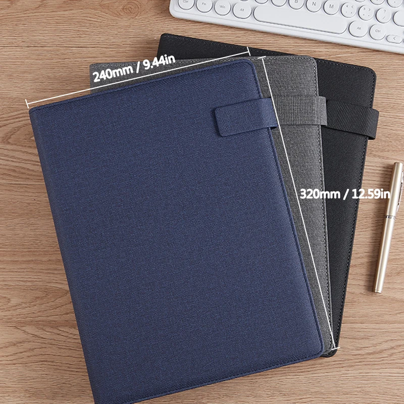 Multifunction A4 Leather Portfolio File Folder  Man Phone Document Holder Organizer Executive Briefcase Suitcase Business Office