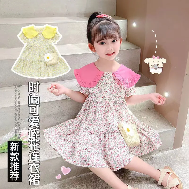 Girls' summer foreign style dress baby floral dress new summer dress 3-year-old little girl princess skirt