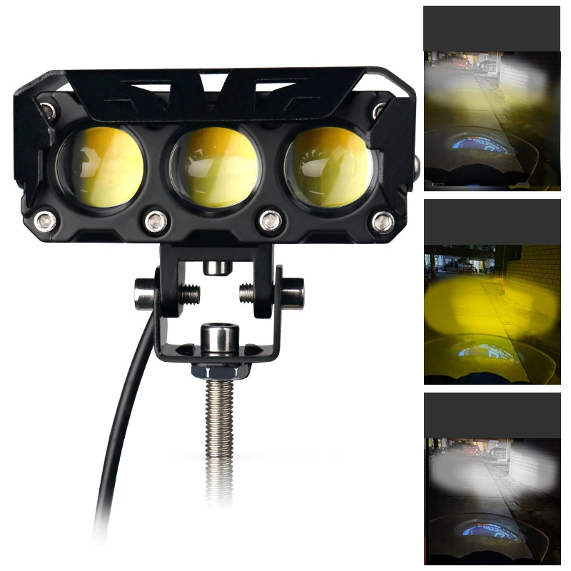 

Motorcycle LED Spotlight Dual Color Hi/Low Beam Mini Lens Headlight Driving Light Fog Lamps for Car Trucks SUV UTV 12V 24V