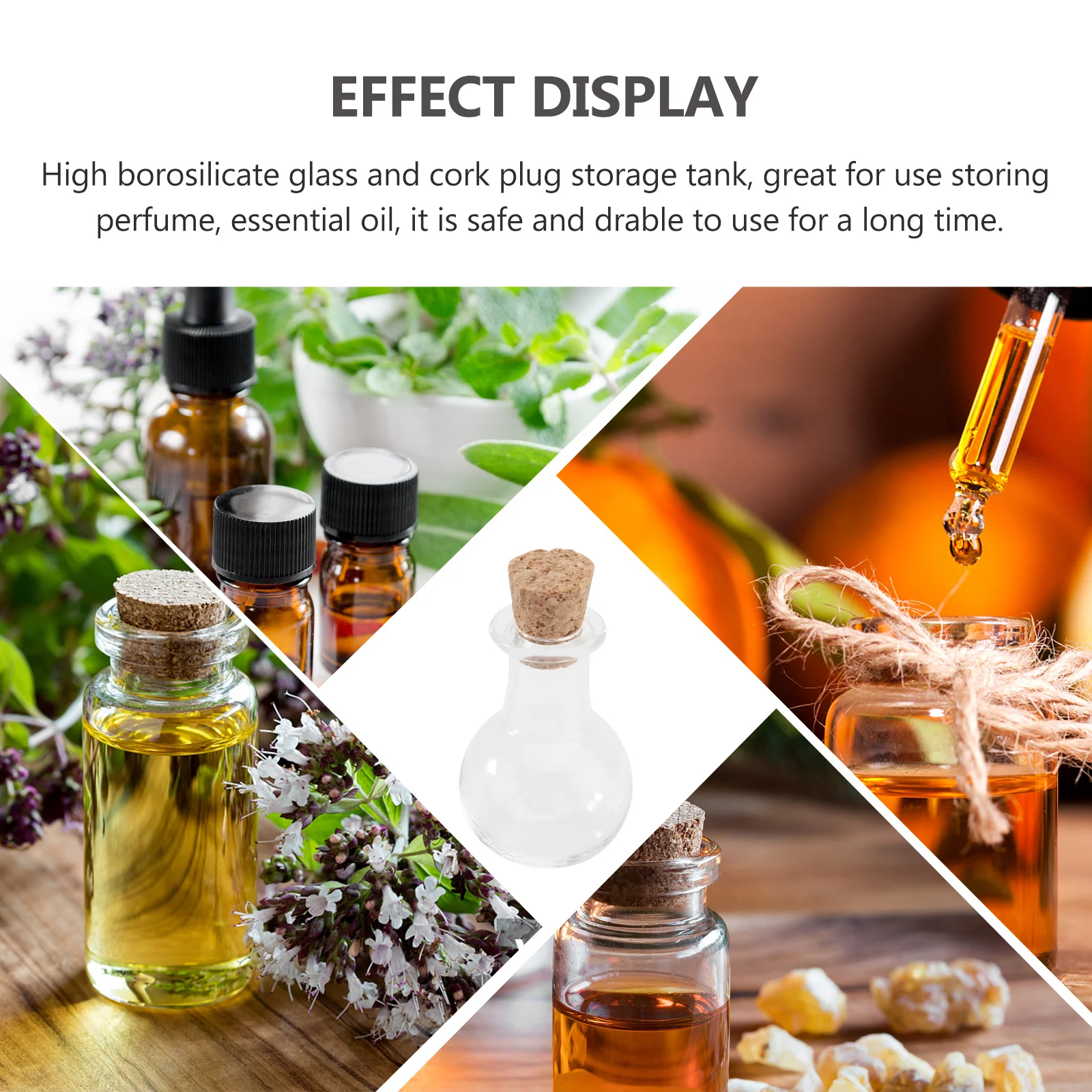 

10Pcs Transparent Glass Bottle Cork Plug Perfume Wishing Cordyceps Bottle Essential Oil Storage Home Decor Gift