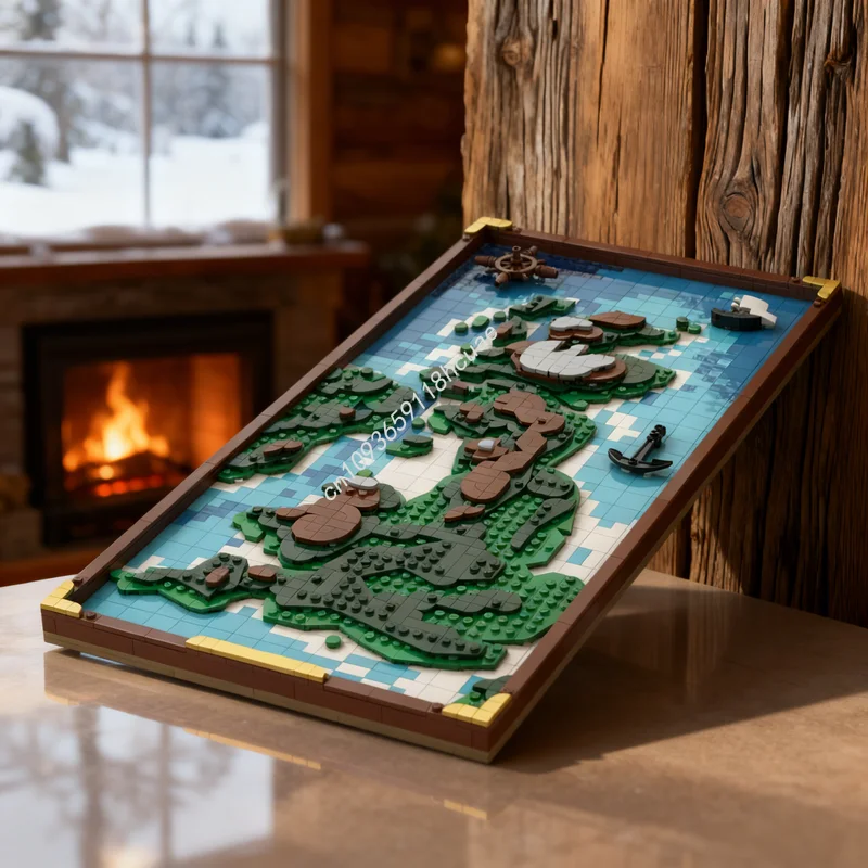 1509pcs MOC Topographic Map The United Kingdom Art Model Building Blocks Construction Toys Christmas Gifts Education Brick Kids