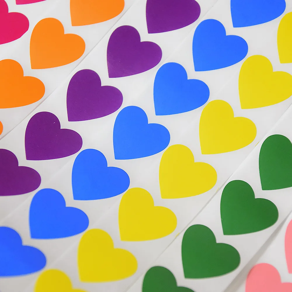 Decorative Heart Shape Sticky Tag Roll Blank Self Adhesive Label For Scrapbooking Packaging Office School Supplies Craft