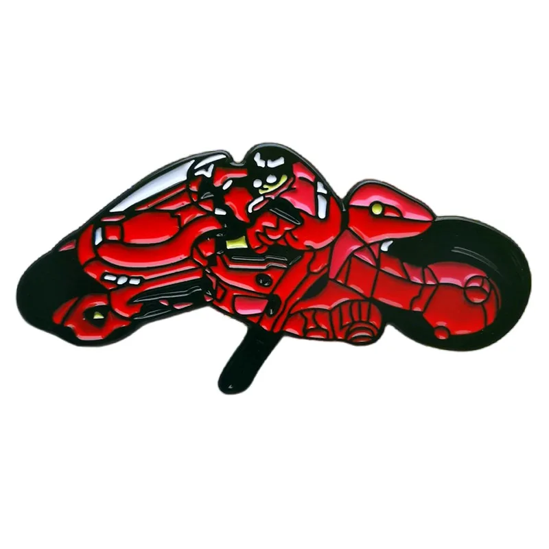 Comic Action Movies Akira Brooch Red Motorcycle Metal Badge Fashion Jewellery Clothes Hat Backpack Accessory Gifts