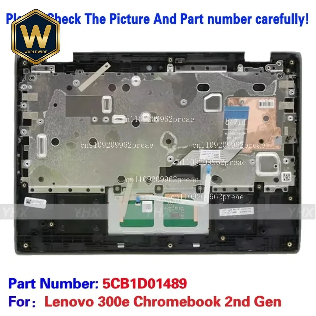 S 5Pcs FOR Lenovo 300e Chromebook 2nd Gen US - Palmrest Keyboard 81MB Touchpad 5CB1D01489