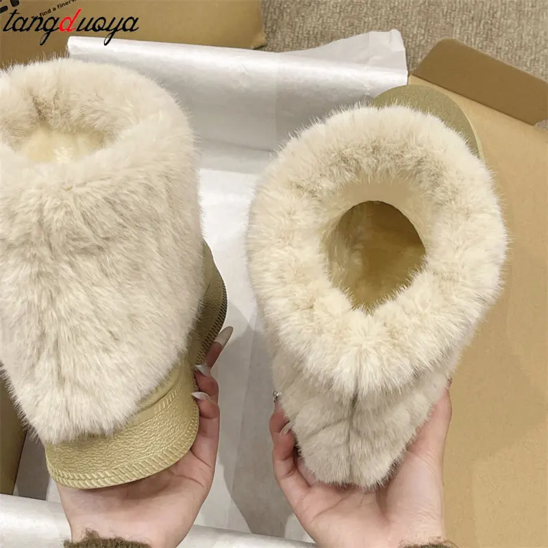 New fashion Winter Boots for Women New Faux Fur Ankle Boots Thick bottom anti slip women\'s shoes Ladies Casual Flat Short Boots