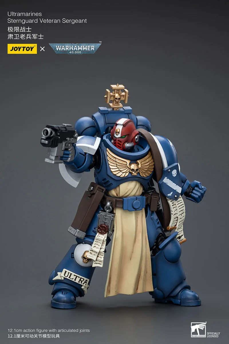 JOYTOY Warhammer 40K 1/18 Ultramarines Sternguard Veteran Sergeant Figurka Akcji Żołnierz Militarny Model Kolekcjonerski Zabawka