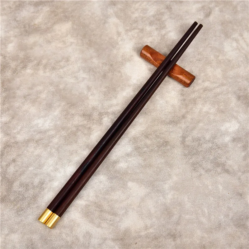 5/10 Pairs Natural Mahogany Chinese Chopsticks No Lacquer No Wax Rice Sushi Noodles Chopsticks Retro Tableware Set For Kitchen