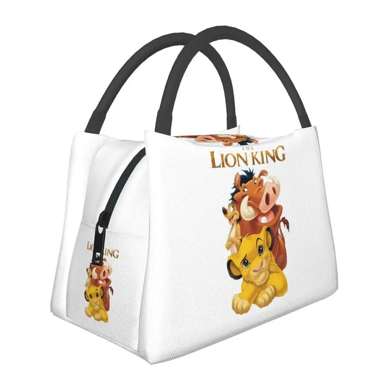 

Animation The King Lion Insulated Lunch Bag for Work Office Pumbaa Simba Leakproof Cooler Thermal Lunch Box Women