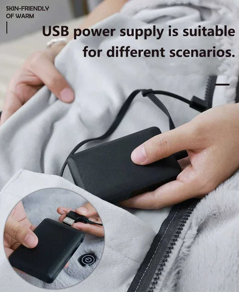 Xiaomi cobertor de aquecimento elétrico xale macio 3 engrenagens temporizador aquecimento para escritório nap inverno xale cobertor aquecimento carregamento usb