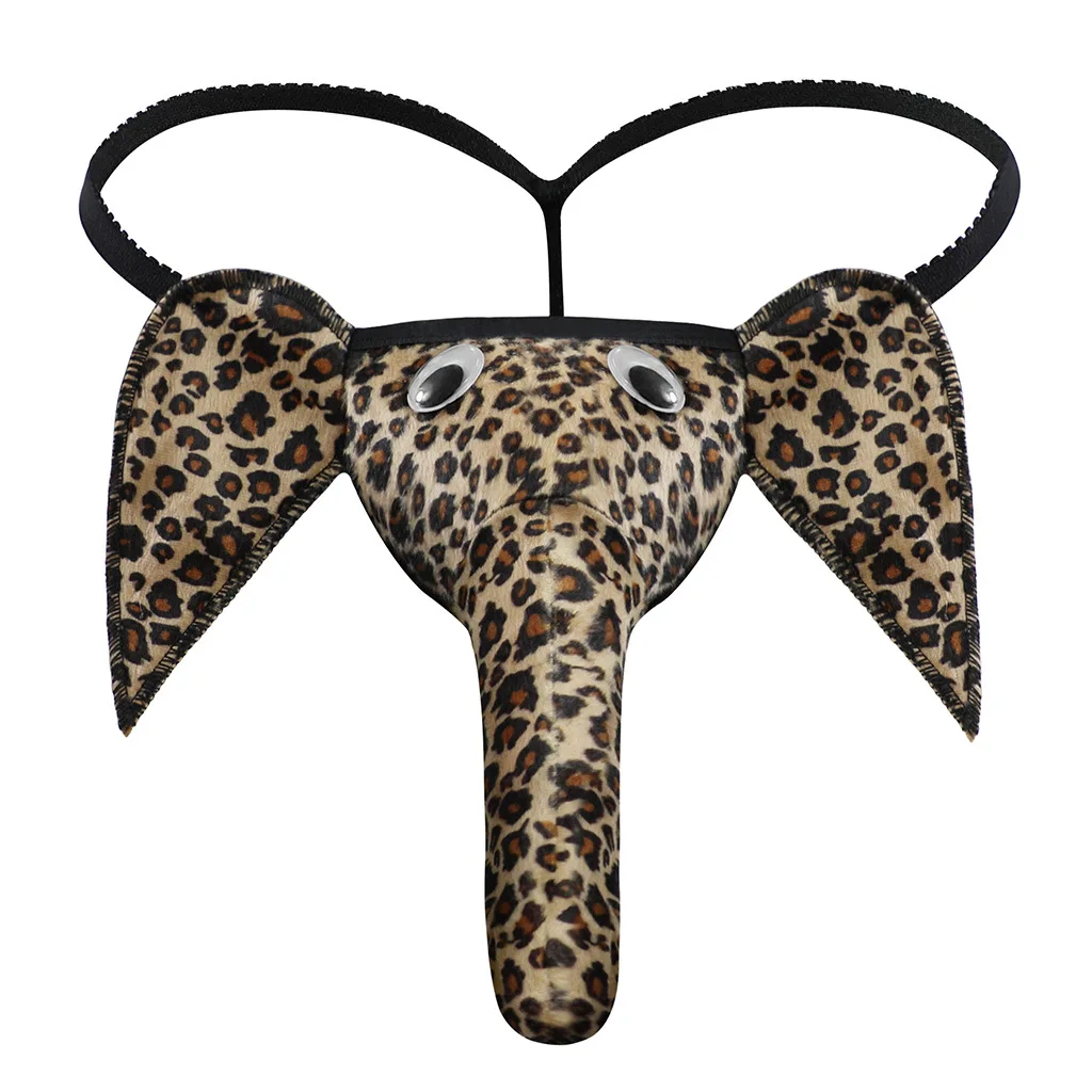 

Funny Elephant Nose Panties Men Sexy Lingerie Low Waist G-String T-Back Thongs Sissy Underwear Naughty Bottom Christmas Pants