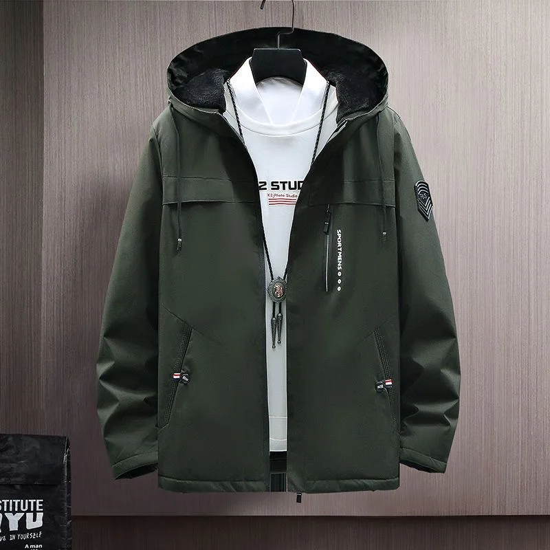 2024 Spring and Autumn New Fashion Outdoor Sports Windproof Hooded Jacket Men's Casual Loose Large Size High Quality Coat M-5XL